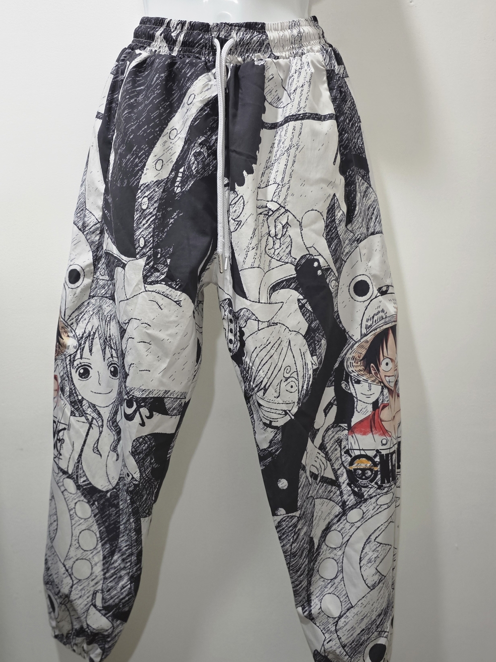 One Peice Jogger Pants in Black, White & Red Small-Medium Refer To Measurements.